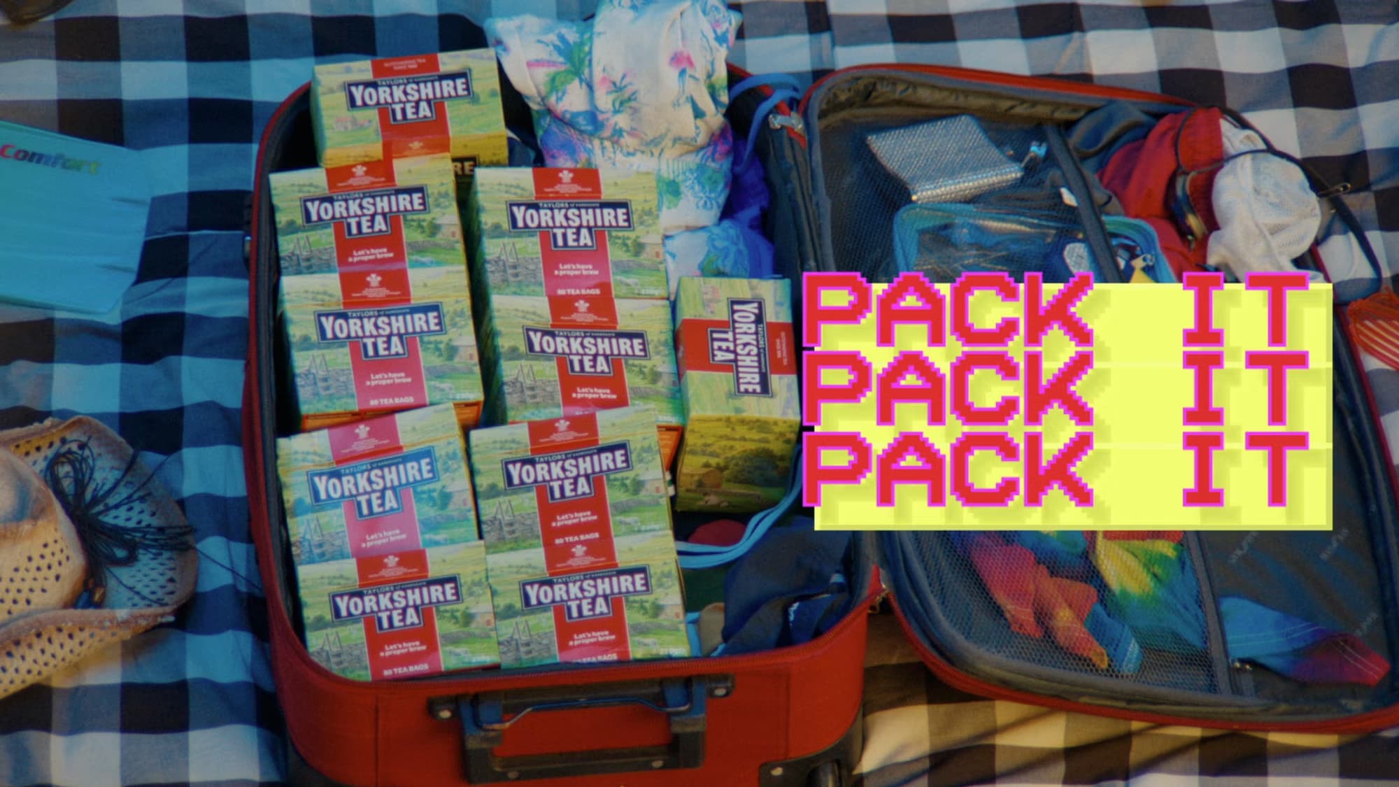 Still from Yorkshire Tea's Pack Yer Bags music video